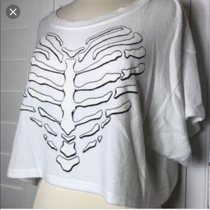 Wildfox White Skeleton Heart T-shirt Sweater